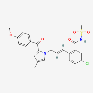 molecular formula C24H23ClN2O5S B1243265 5-chloro-2-(3-(2-(4-methoxybenzoyl)-4-methyl-1H-pyrrol-1-yl)prop-1-enyl)-N-(methylsulfonyl)benzamide 