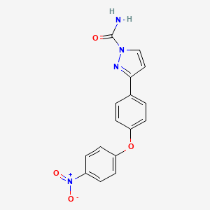 molecular formula C16H12N4O4 B1243267 3-[4-(4-nitrophenoxy)phenyl]-1H-pyrazole-1-carboxamide 