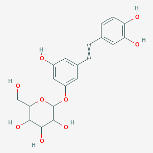 molecular formula C20H22O9 B12432708 2-{3-[2-(3,4-Dihydroxyphenyl)ethenyl]-5-hydroxyphenoxy}-6-(hydroxymethyl)oxane-3,4,5-triol 