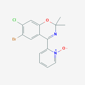 6-Bromo-7-chloro-2,2-dimethyl-4-(1-oxidopyridin-1-ium-2-yl)-1,3-benzoxazine