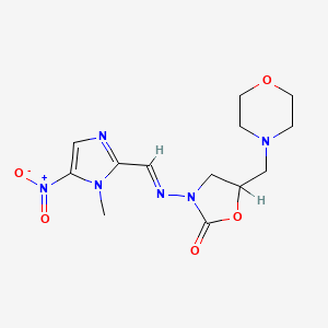 molecular formula C13H18N6O5 B1243294 3-[(1-Methyl-5-nitroimidazol-2-yl)methylideneamino]-5-(morpholin-4-ylmethyl)-1,3-oxazolidin-2-one CAS No. 52279-59-1