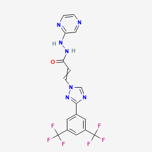 molecular formula C17H11F6N7O B12432999 (E)-3-[3-[3,5-bis(trifluoromethyl)phenyl]-1,2,4-triazol-1-yl]-N'-pyrazin-2-ylprop-2-enehydrazide 