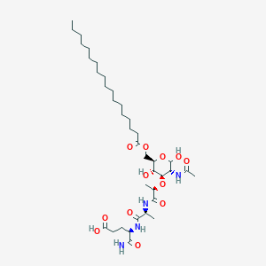 molecular formula C37H66N4O12 B1243301 Ac-(6-O-stearoyl)-muramyl-Ala-D-Glu-NH2 