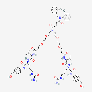 molecular formula C69H94N12O16 B12433119 DBCO-(PEG2-Val-Cit-PAB)2 