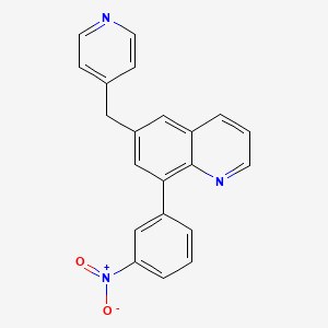 molecular formula C21H15N3O2 B1243314 8-(3-Nitrophenyl)-6-(pyridin-4-ylmethyl)quinoline CAS No. 159925-31-2