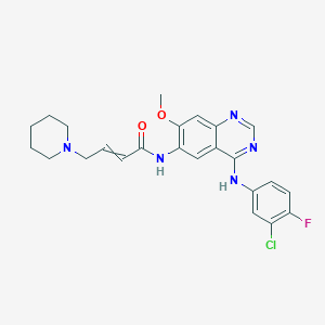 molecular formula C24H25ClFN5O2 B12433167 N-[4-(3-chloro-4-fluoroanilino)-7-methoxy-6-quinazolinyl]-4-(1-piperidinyl)-2-butenamide 