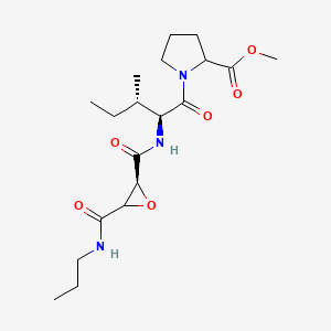 molecular formula C19H31N3O6 B12433193 methyl 1-[(2S,3S)-3-methyl-2-{[(2S)-3-(propylcarbamoyl)oxiran-2-yl]formamido}pentanoyl]pyrrolidine-2-carboxylate 