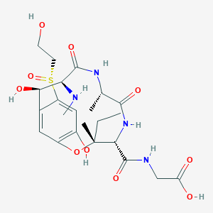 2-[[(3R,4S,7S,10S,11R)-3-ethyl-11,15-dihydroxy-13-[(R)-2-hydroxyethylsulfinyl]-3,7-dimethyl-10-(methylamino)-6,9-dioxo-2-oxa-5,8-diazabicyclo[10.3.1]hexadeca-1(15),12(16),13-triene-4-carbonyl]amino]acetic acid