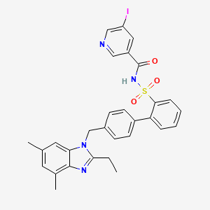 N-[2-[4-[(2-ethyl-4,6-dimethylbenzimidazol-1-yl)methyl]phenyl]phenyl]sulfonyl-5-iodopyridine-3-carboxamide