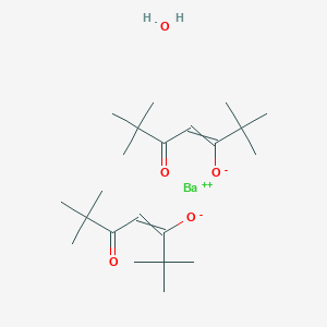 molecular formula C22H40BaO5 B12433430 barium(2+);2,2,6,6-tetramethyl-5-oxohept-3-en-3-olate;hydrate 