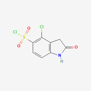 molecular formula C8H5Cl2NO3S B12433471 4-Chloro-2-oxo-2,3-dihydro-1H-indole-5-sulfonyl chloride 