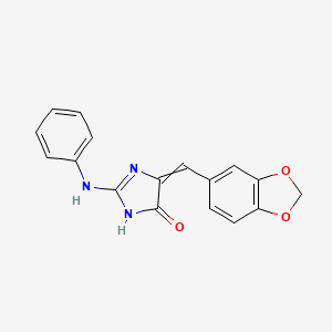 molecular formula C17H13N3O3 B12433537 (5Z)-5-(2H-1,3-benzodioxol-5-ylmethylidene)-2-(phenylamino)-3H-imidazol-4-one 