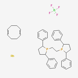 molecular formula C42H48BF4P2Rh- B12433557 Cycloocta-1,5-diene;1-[2-(2,5-diphenylphospholan-1-yl)ethyl]-2,5-diphenylphospholane;rhodium;tetrafluoroborate 