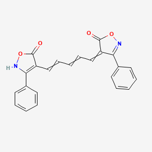 molecular formula C23H16N2O4 B12433649 4-[(1E,3E)-5-[(4Z)-5-Oxo-3-phenyl-1,2-oxazol-4-ylidene]penta-1,3-dien-1-YL]-3-phenyl-2H-1,2-oxazol-5-one 