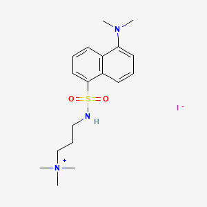 molecular formula C18H28IN3O2S B1243366 3-(((5-(Dimethylamino)-1-naphthyl)sulphonyl)aminopropyl)trimethylammonium iodide CAS No. 29866-12-4