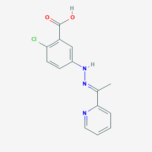 2-chloro-5-[(2E)-2-(1-pyridin-2-ylethylidene)hydrazinyl]benzoic acid