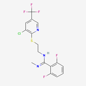 molecular formula C16H13ClF5N3S B12433794 N'-(2-{[3-chloro-5-(trifluoromethyl)-2-pyridinyl]sulfanyl}ethyl)-2,6-difluoro-N-methylbenzenecarboximidamide 