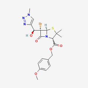 (4-methoxyphenyl)methyl (2S,5R,6S)-6-bromo-6-[(S)-hydroxy-(1-methyltriazol-4-yl)methyl]-3,3-dimethyl-7-oxo-4-thia-1-azabicyclo[3.2.0]heptane-2-carboxylate