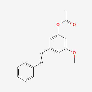 molecular formula C17H16O3 B12433876 Phenol,3-methoxy-5-(2-phenylethenyl)-,acetate,(E)- 