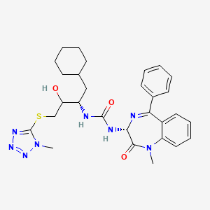 1-[(2S)-1-cyclohexyl-3-hydroxy-4-(1-methyltetrazol-5-yl)sulfanylbutan-2-yl]-3-[(3R)-1-methyl-2-oxo-5-phenyl-3H-1,4-benzodiazepin-3-yl]urea