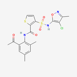 N-(2-acetyl-4,6-dimethylphenyl)-3-(((4-chloro-3-methyl-5-isoxazolyl)amino)sulfonyl)-2-thiophenecarboxamide