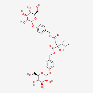 molecular formula C34H46O17 B12433999 bis[[4-[(3R,4S,5S,6R)-3,4,5-trihydroxy-6-(hydroxymethyl)oxan-2-yl]oxyphenyl]methyl] 2-butan-2-yl-2-hydroxybutanedioate 