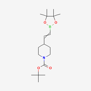 molecular formula C18H32BNO4 B12434329 tert-butyl 4-[(1E)-2-(4,4,5,5-tetramethyl-1,3,2-dioxaborolan-2-yl)ethenyl]piperidine-1-carboxylate 