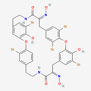 (12Z,25Z)-5,16,21,32,36-Pentabromo-4,20-dihydroxy-12,25-bis(hydroxyimino)-2,18-dioxa-10,27-diazapentacyclo[28.2.2.214,17.13,7.119,23]octatriaconta-1(32),3,5,7(38),14,16,19,21,23(35),30,33,36-dodecaene-11,26-dione