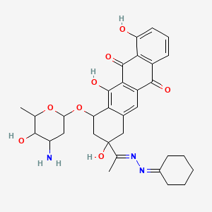 molecular formula C32H37N3O8 B1243438 Carminomycin 13-cyclohexylidenehydrazone CAS No. 85145-53-5
