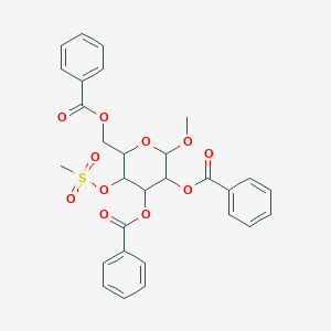 molecular formula C29H28O11S B12434392 Methyl 2,3,6-tri-O-benzoyl-4-O-(methanesulfonyl)hexopyranoside CAS No. 4137-34-2