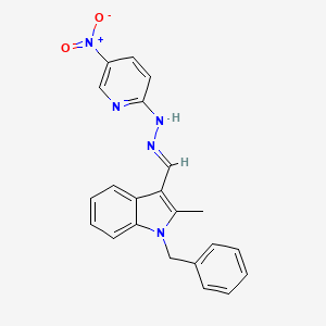 1-benzyl-2-methyl-3-{(E)-[2-(5-nitropyridin-2-yl)hydrazinylidene]methyl}-1H-indole