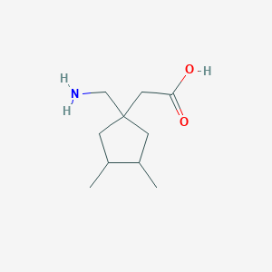 molecular formula C10H19NO2 B1243448 2-[1-(Aminomethyl)-3,4-dimethylcyclopentyl]acetic acid 