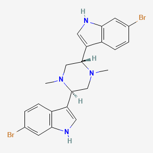 molecular formula C22H22Br2N4 B1243449 6-bromo-3-[(2R,5S)-5-(6-bromo-1H-indol-3-yl)-1,4-dimethylpiperazin-2-yl]-1H-indole 