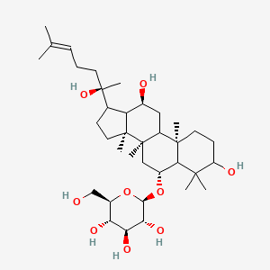 molecular formula C36H62O9 B12434575 (2R,3R,4S,5S,6R)-2-[[(6R,8R,10R,12S,14S)-3,12-dihydroxy-17-[(2R)-2-hydroxy-6-methylhept-5-en-2-yl]-4,4,8,10,14-pentamethyl-2,3,5,6,7,9,11,12,13,15,16,17-dodecahydro-1H-cyclopenta[a]phenanthren-6-yl]oxy]-6-(hydroxymethyl)oxane-3,4,5-triol CAS No. 80952-71-2