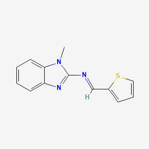 molecular formula C13H11N3S B1243463 1-methyl-N-[(E)-thiophen-2-ylmethylidene]-1H-benzimidazol-2-amine 