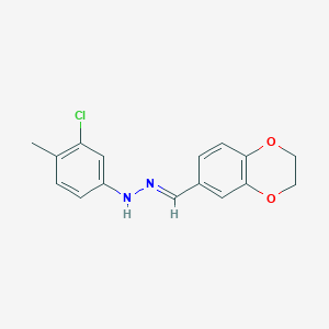 3-chloro-N-[(E)-2,3-dihydro-1,4-benzodioxin-6-ylmethylideneamino]-4-methylaniline