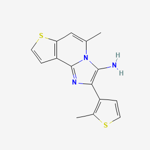 molecular formula C15H13N3S2 B1243469 7-Methyl-4-(2-methylthiophen-3-yl)-10-thia-3,6-diazatricyclo[7.3.0.02,6]dodeca-1(9),2,4,7,11-pentaen-5-amine 