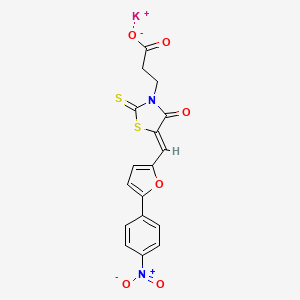 molecular formula C17H11KN2O6S2 B12434694 potassium;3-[(5Z)-5-[[5-(4-nitrophenyl)furan-2-yl]methylidene]-4-oxo-2-sulfanylidene-1,3-thiazolidin-3-yl]propanoate 