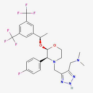 2-(R)-(1-(R)-(3,5-bis(trifluoromethyl)phenyl)-ethoxy)-4-(5-(dimethylamino)methyl-1,2,3-triazol-4-yl)methyl-3-(S)-(4-fluorophenyl)morpholine