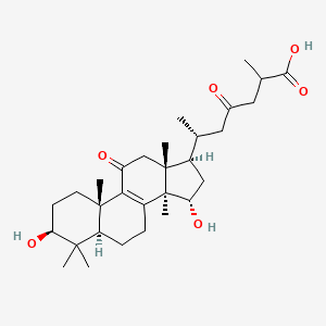 molecular formula C30H46O6 B12434756 3,15-Dihydroxy-11,23-dioxolanost-8-en-26-oic acid CAS No. 98683-75-1
