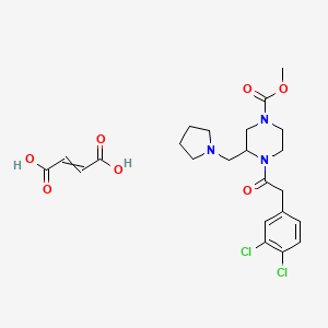 molecular formula C23H29Cl2N3O7 B12434757 Fumaric acid; methyl 4-[2-(3,4-dichlorophenyl)acetyl]-3-(pyrrolidin-1-ylmethyl)piperazine-1-carboxylate 