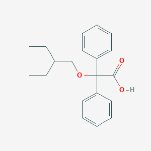 molecular formula C20H24O3 B124350 2-(2-Ethylbutoxy)-2,2-diphenylacetic acid CAS No. 2594-45-8