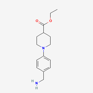 molecular formula C15H22N2O2 B12435015 Ethyl 1-[4-(aminomethyl)phenyl]piperidine-4-carboxylate CAS No. 771583-44-9