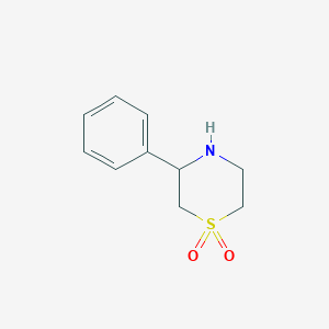molecular formula C10H13NO2S B12435019 3-Phenyl-1lambda6-thiomorpholine-1,1-dione 