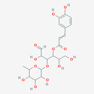 molecular formula C21H28O13 B12435072 [1,2,5-Trihydroxy-6-oxo-4-(3,4,5-trihydroxy-6-methyloxan-2-yl)oxyhexan-3-yl] 3-(3,4-dihydroxyphenyl)prop-2-enoate 