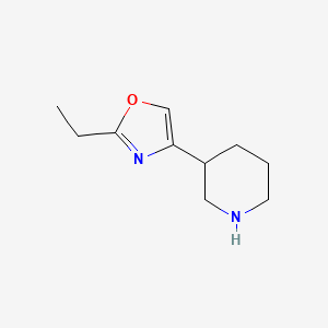 molecular formula C10H16N2O B12435226 2-Ethyl-4-(piperidin-3-yl)oxazole 