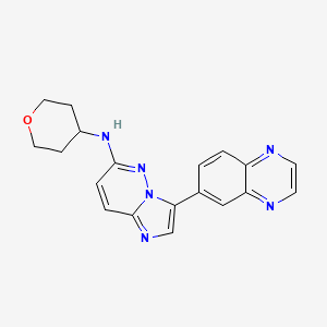 molecular formula C19H18N6O B12435411 N-(Oxan-4-yl)-3-(quinoxalin-6-yl)imidazo[1,2-b]pyridazin-6-amine 