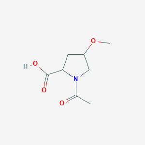 molecular formula C8H13NO4 B12435495 1-Acetyl-4-methoxypyrrolidine-2-carboxylic acid 