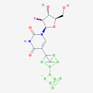 molecular formula C11H10B10FN2O5 B124355 5-o-Carboranyl-1-(2-deoxy-2-fluoro-arabinofuranosyl)uracil CAS No. 157444-53-6