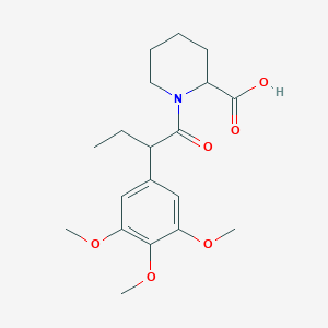 molecular formula C19H27NO6 B12435705 1-[2-(3,4,5-Trimethoxyphenyl)butanoyl]piperidine-2-carboxylic acid 